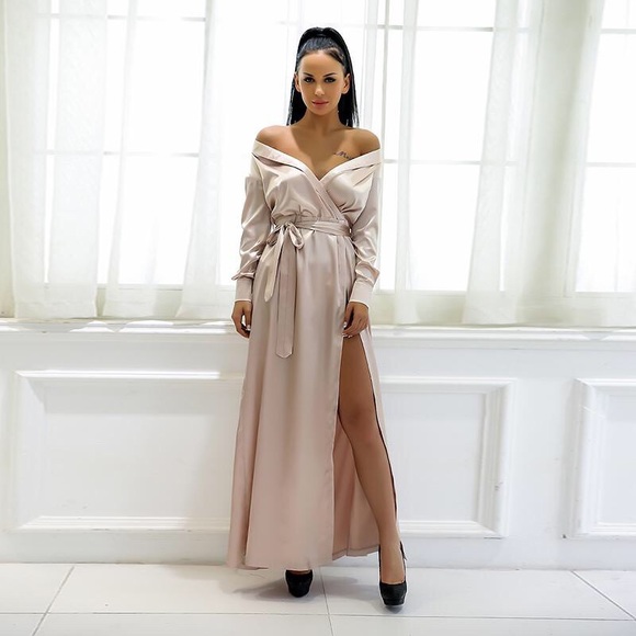 NEW! Silk Maxi Dress - Picture 2 of 8